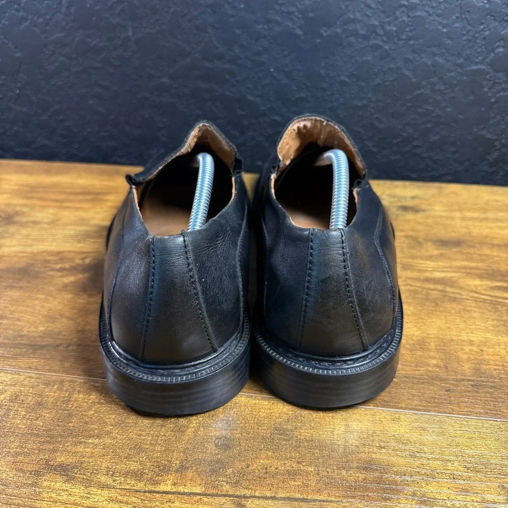 Skechers Square Toe Black Leather Slip-On Loafers Mens EU 46 US 12